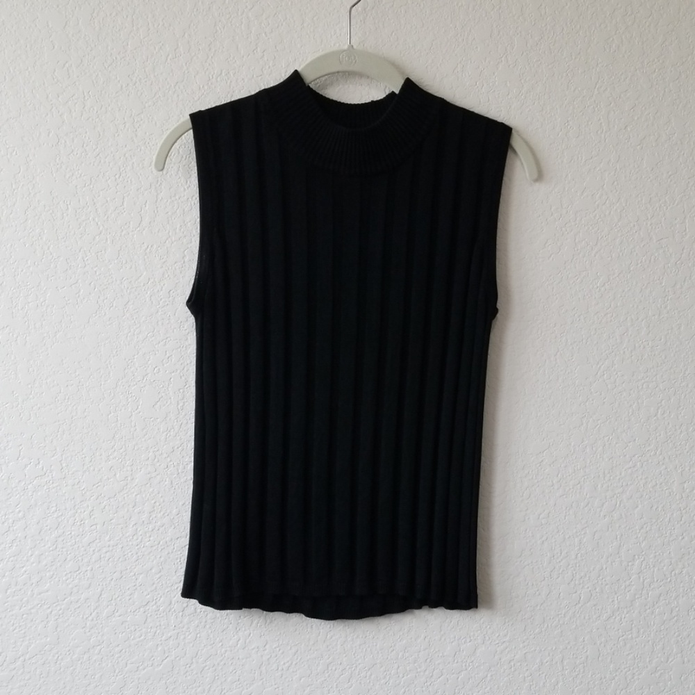 Basic Requirements Silk Mock Neck Sleeveless Shirt